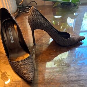 Manolo Blahnik Metallic Heels